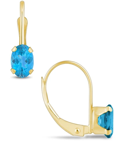 Macy's Gemstone Leverback Earrings 10K Yellow Gold