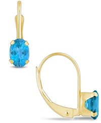 Macy's Gemstone Leverback Earrings 10K Yellow Gold