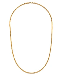 Square Wheat Link 22" Chain Necklace in 14k Gold