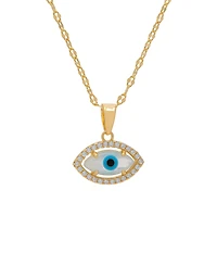 Macy's Mother of Pearl and Cubic Zirconia Evil Eye Pendant