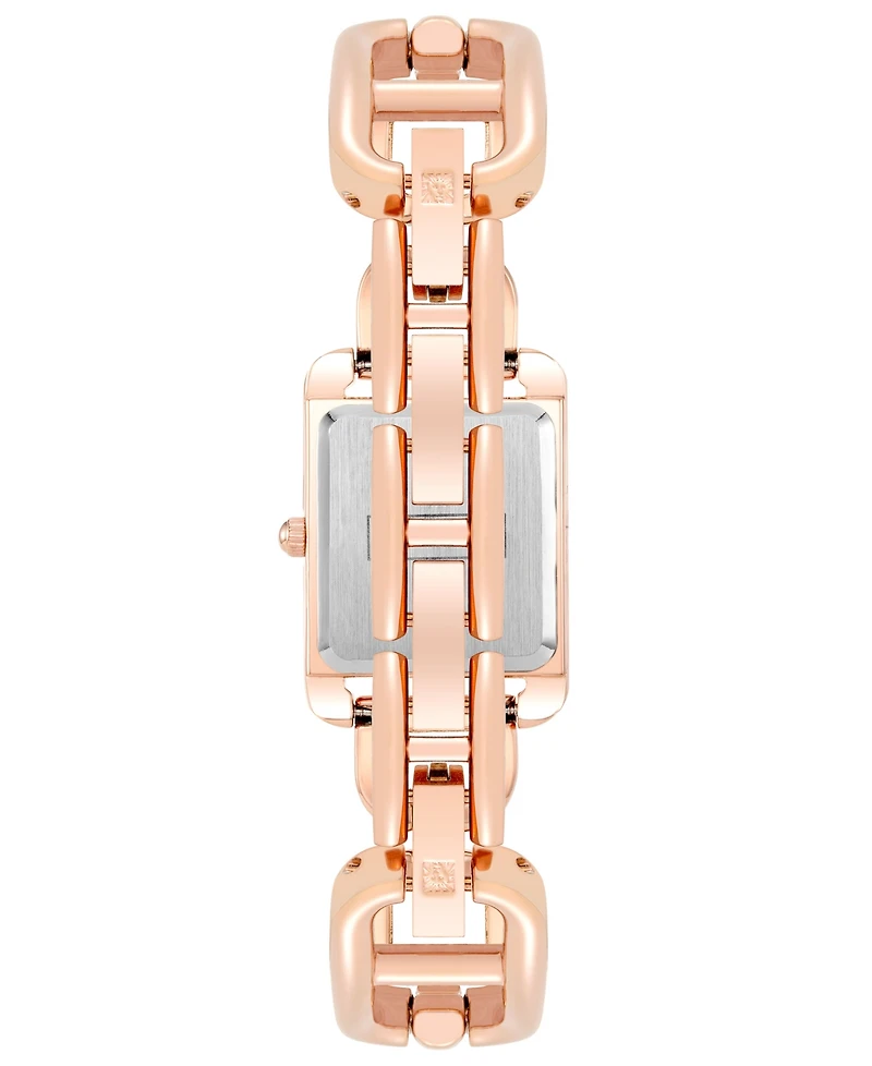 Anne Klein Women's Rose Gold-Tone Alloy Open Link Bracelet Watch, 33mm
