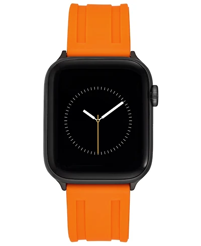 Vince Camuto Men's Orange Premium Silicone Band Compatible with 42/44/45/Ultra/Ultra 2 Apple Watch