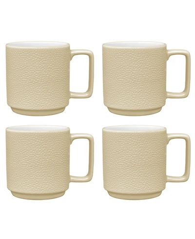 Noritake Colortex Stone Stax Ivory Mugs, Set of 4