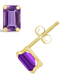 Macy's Gemstone Stud Earrings 10k Yellow Gold