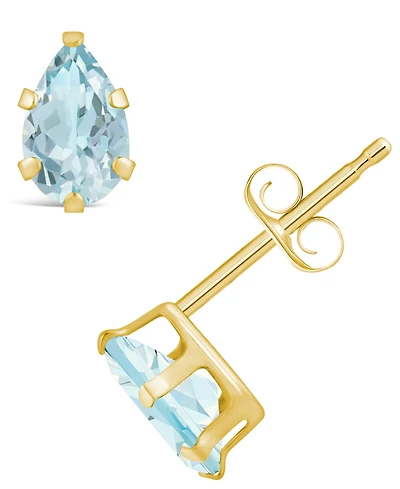 Macy's Gemstone Stud Earrings 10k Yellow Gold
