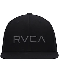 Big Boys Rvca Black Logo Twill Snapback Hat