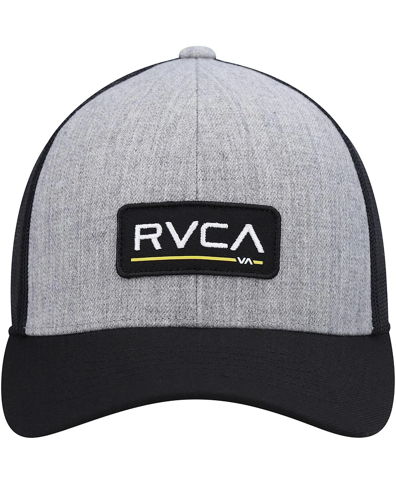 Men's Rvca Heathered Gray Hyl Ticket Iii Trucker Snapback Hat