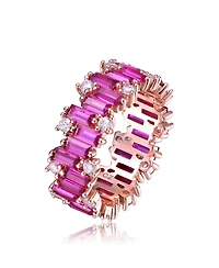 Sterling Silver 18KRose Plated Cubic Zirconia Ring