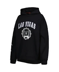 Women's Tommy Hilfiger Black Las Vegas Raiders Becca Drop Shoulder Pullover Hoodie