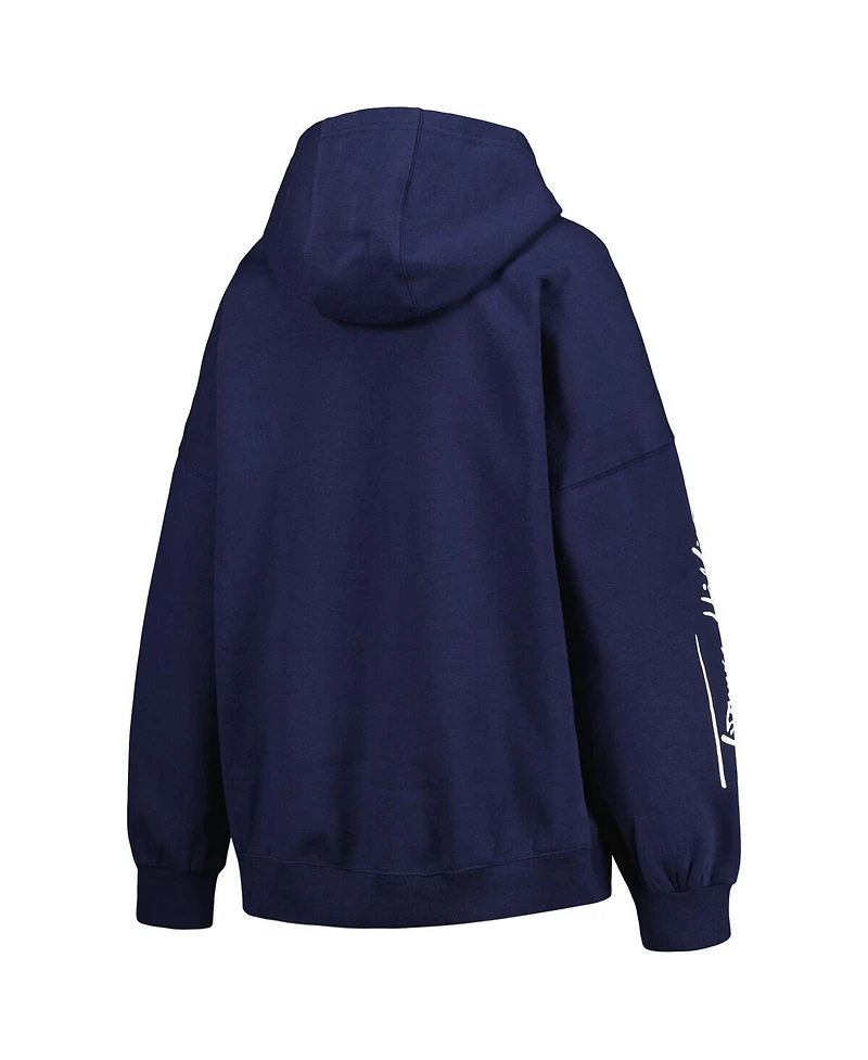 Women's Tommy Hilfiger College Navy Seattle Seahawks Becca Drop Shoulder Pullover Hoodie