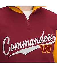 Men's Tommy Hilfiger Burgundy, Gold Washington Commanders Aiden Quarter-Zip Top
