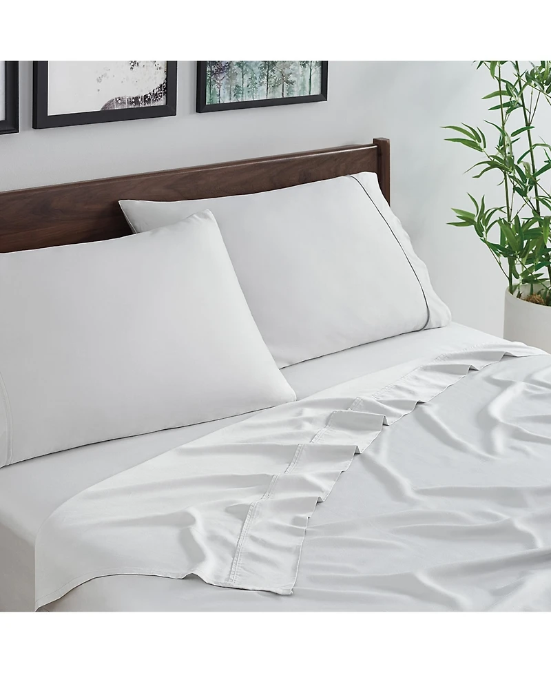 Rayon from Bamboo King Sheet Set, Ultra Silky Luxury Sheets, 1 Flat Sheet, Fitted 2 Pillowcases, Temperature Regulating, Breathable, Sustaina