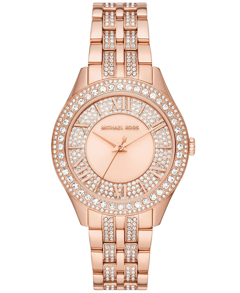 Michael Kors Women's Harlowe Three-Hand Rose Gold-Tone Stainless Steel Bracelet Watch, 38mm