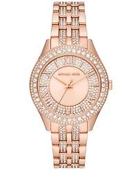 Michael Kors Women's Harlowe Three-Hand Rose Gold-Tone Stainless Steel Bracelet Watch, 38mm