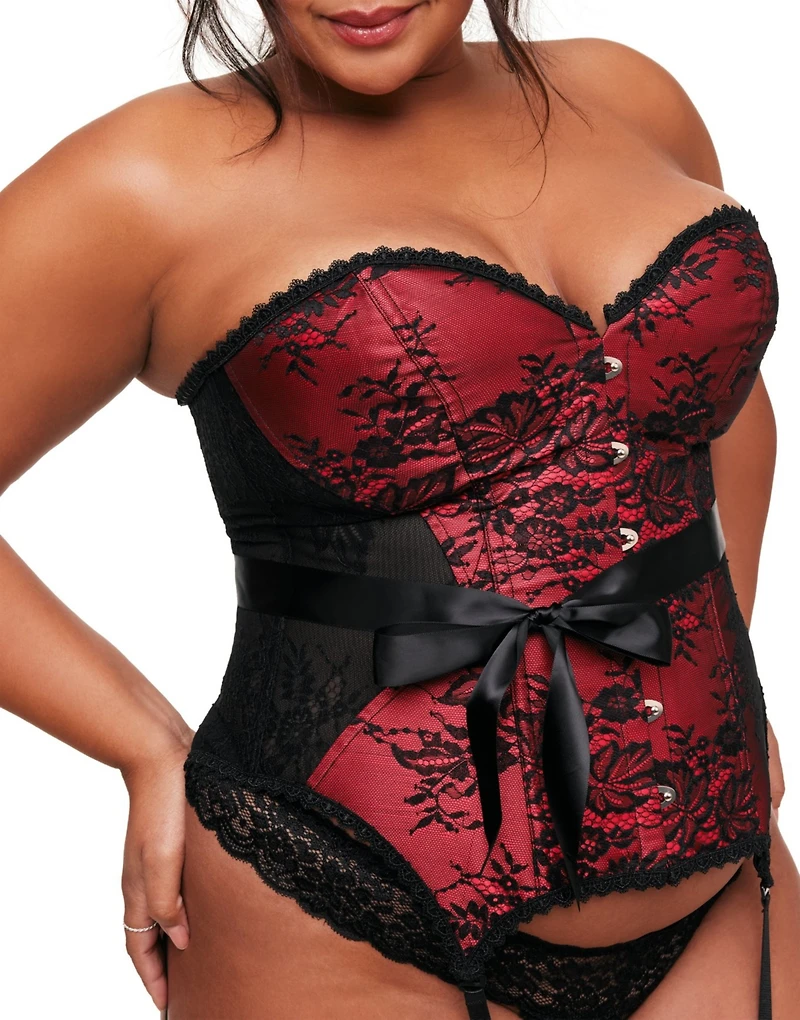 Adore Me Plus Jasmine Boned Strapless Corset & Thong Set
