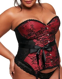 Adore Me Plus Jasmine Boned Strapless Corset & Thong Set