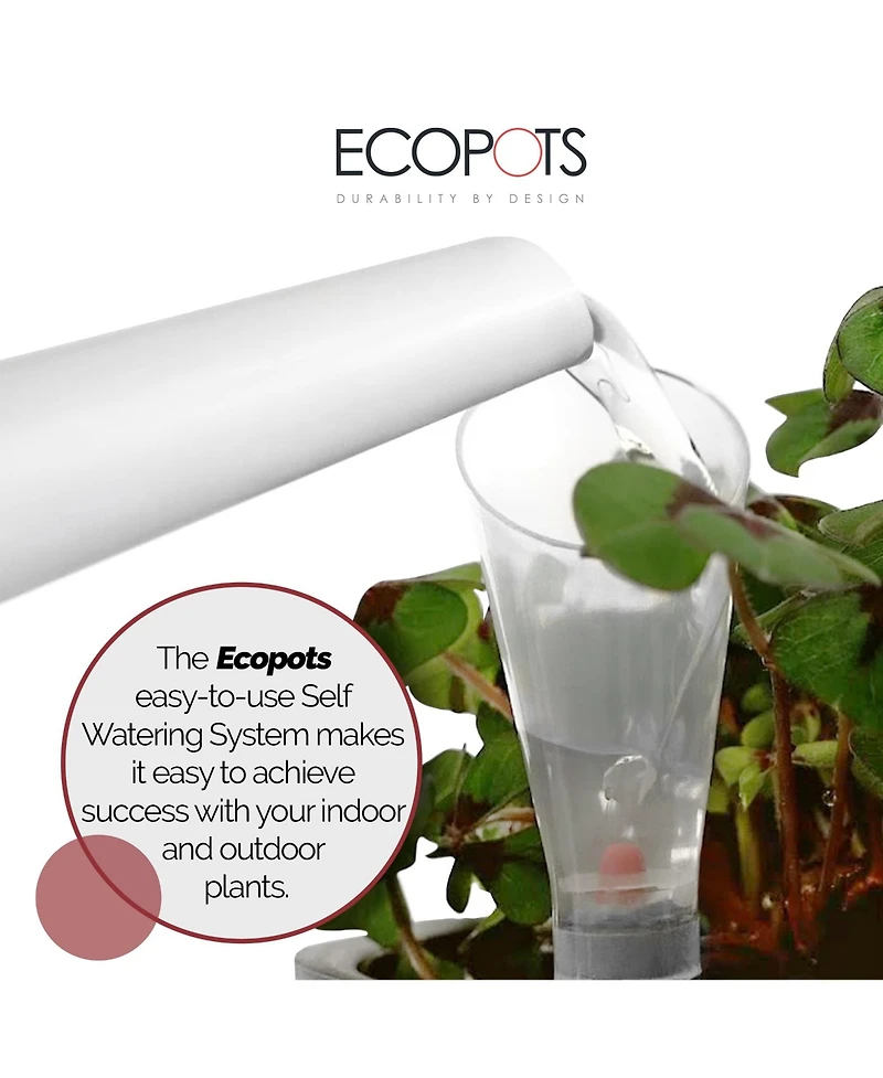 Ecopots Square Indoor Plant Self Watering System, For 12" Rotterdam Planter