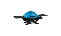 Weber Q 1200 Liquid Propane Grill (Blue) With Adapter Hose And Cover