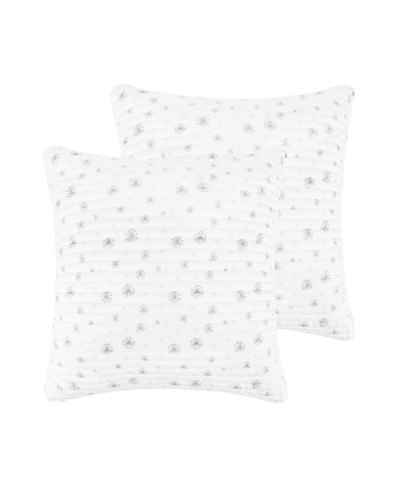 Levtex White Pine Printed Snowflake 2-Pc. Sham Set, European