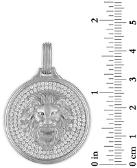 Esquire Men's Jewelry Cubic Zirconia Lion Pendant in Sterling Silver, Created for Macy's
