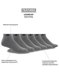 adidas Men's Cushioned Athletic 6-Pack Low Cut Socks