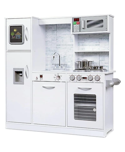 Lil' Jumbl Kitchen Set for Kids, Wooden Pretend Play Kitchen Set White