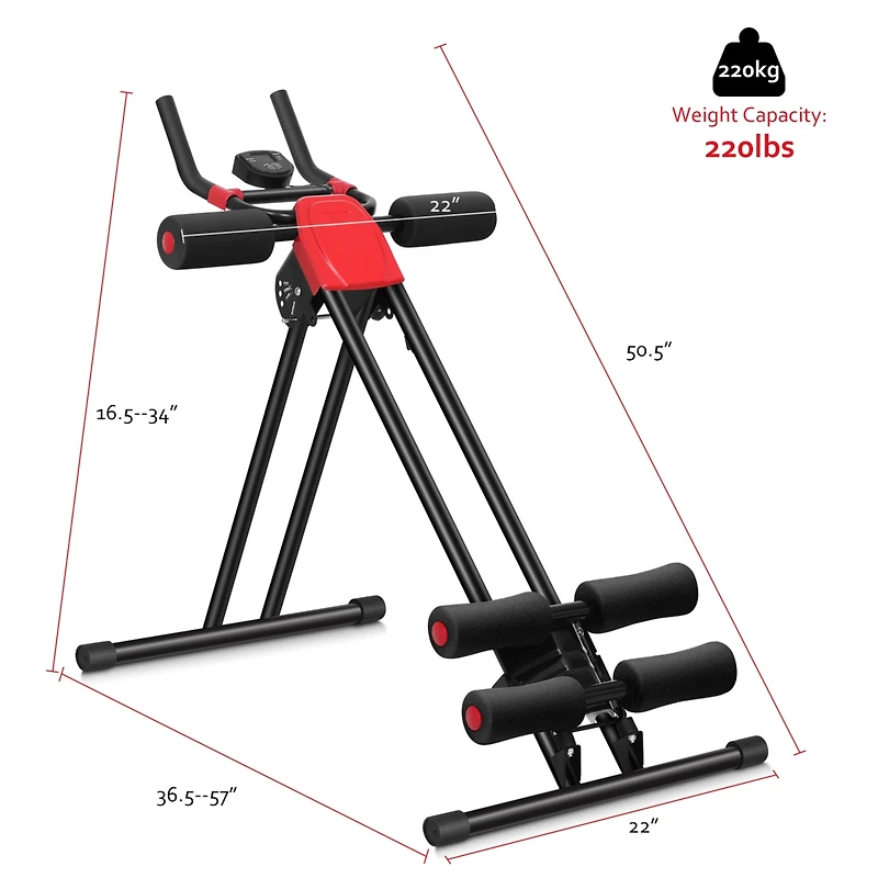 Ab Machine with Lcd Monitor Adjustable Abdominal Trainer Cruncher