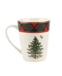 Spode Christmas Tree Tartan Mugs, Set of 4