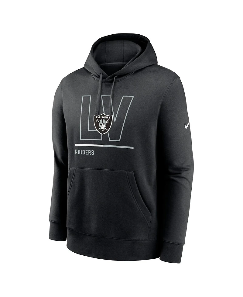 Men's Nike Black Las Vegas Raiders City Code Club Fleece Pullover Hoodie