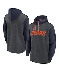 Men's Nike Heathered Charcoal, Navy Chicago Bears Surrey Legacy Pullover Hoodie