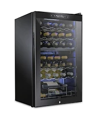 Schmecke Wine Fridge, 33 Bottle Wine Cooler, freestanding