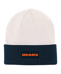 Big Boys Cream, Navy Chicago Bears Bone Cuffed Knit Hat