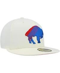 Men's New Era Cream Buffalo Bills Chrome Dim 59FIFTY Fitted Hat