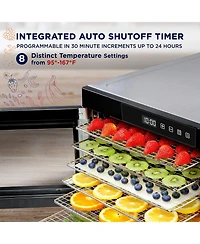 Ivation Stainless Steel Tray Food Dehydrator for Snacks & Jerky
