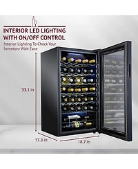 Schmecke Freestanding Wine Refrigerator, 34 Bottle Wine Cooler