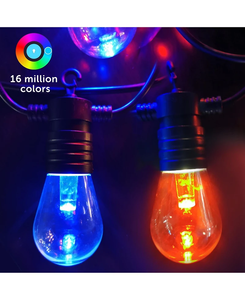 Eco4life Smart Outdoor Patio Lights – 48FT string length , 15 Smart Rgb Led bulbs.