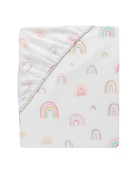 Lambs & Ivy Watercolor Pastel Rainbow 100% Cotton Baby Fitted Crib Sheet