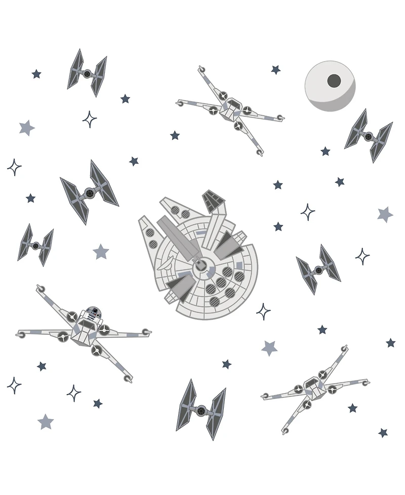 Lambs & Ivy Star Wars Squadron X-Wing/Tie Fighter/Millennium Falcon Wall Decals