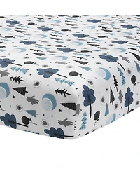 Lambs & Ivy Disney Baby Forever Pooh White/Blue Bear Fitted Crib Sheet by