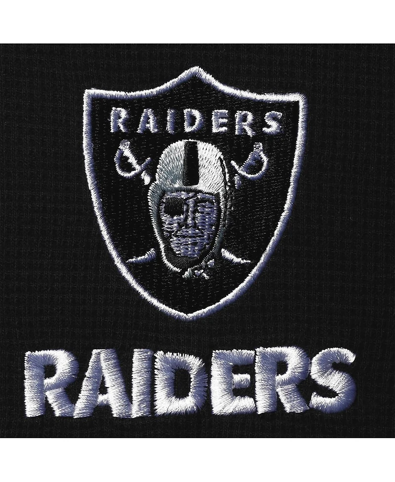 Men's Dunbrooke Black Las Vegas Raiders Logo Maverick Thermal Henley Long Sleeve T-shirt