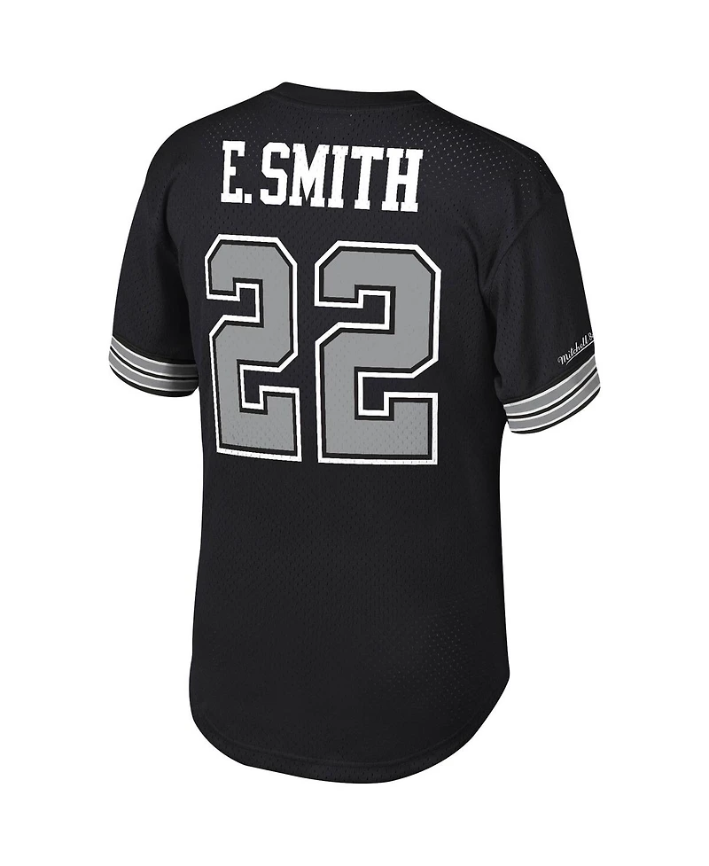 Men's Mitchell & Ness Emmitt Smith Black Dallas Cowboys Retired Player Name and Number Mesh Top
