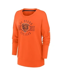 Women's Nike Orange Chicago Bears Rewind Playback Icon Performance Pullover Sweatshirt