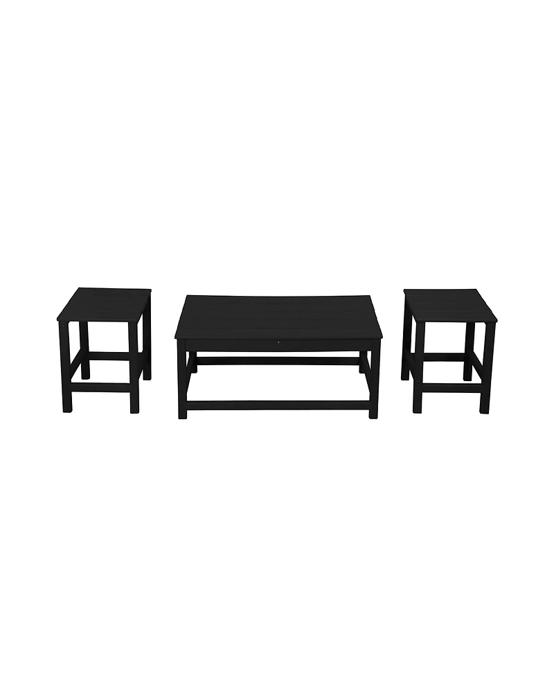 WestinTrends 3-Piece Outdoor Patio Adirondack Coffee Table and Side Set