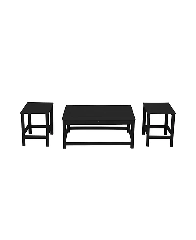WestinTrends 3-Piece Outdoor Patio Adirondack Coffee Table and Side Set