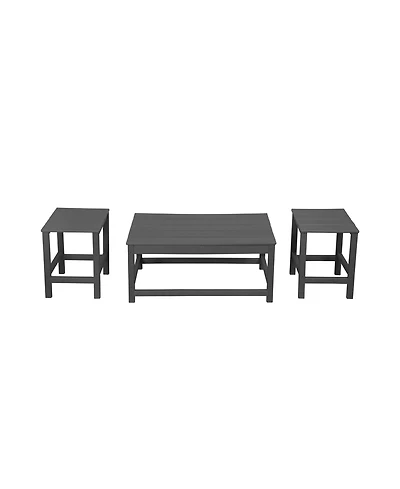 WestinTrends 3-Piece Outdoor Patio Adirondack Coffee Table and Side Set