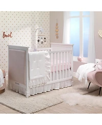 Lambs & Ivy Signature White Cotton Voile Ruffled Crib Skirt