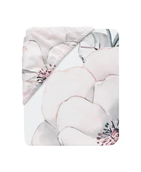 Lambs & Ivy Signature Botanical Baby Watercolor Floral Cotton Crib Sheet- White