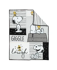 Lambs & Ivy Classic Snoopy White/Black/Gray 3-Piece Baby Crib Bedding Set