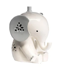 Lambs & Ivy Happy Jungle White/Grey Elephant Nursery Lamp with Shade & Bulb
