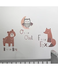 Bedtime Originals Animal Alphabet Beige/Gray Bear/Owl/Fox Woodland Wall Decals